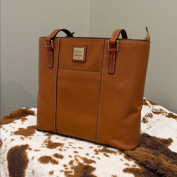 Dooney & Bourke French Caramel Lexington Pebble Grain Leather Tote Bag/ Like New - Picture 3 of 16